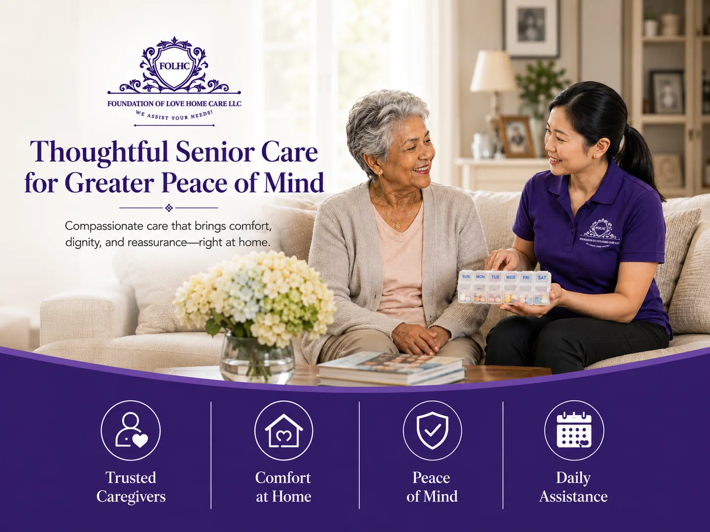 Thoughtful senior care for greater peace of mind — Foundation of Love Home Care