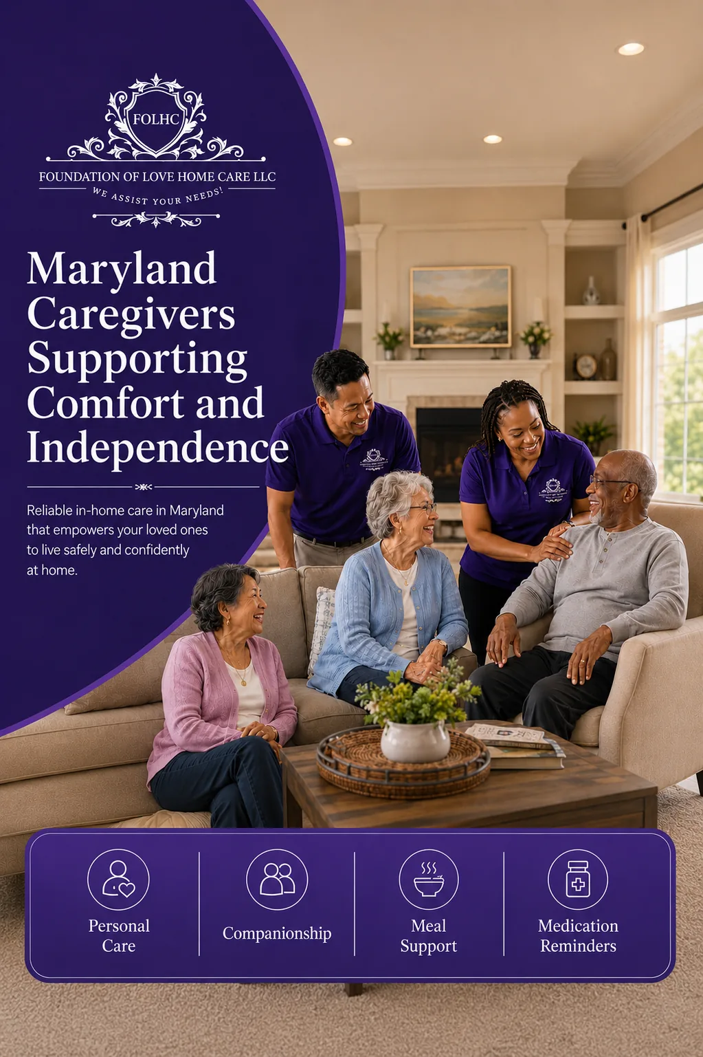 Maryland caregivers supporting comfort and independence — Foundation of Love Home Care